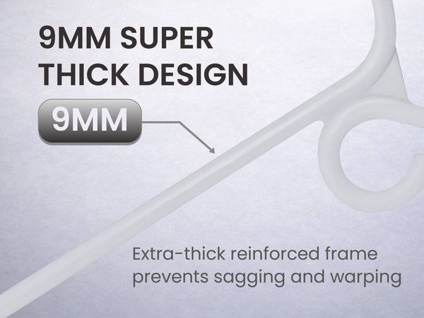 Size of heavy duty white plastic hangers 9 MM