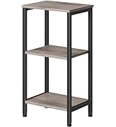 Asgolion Small Grey Side Table, Tall End Table with Adjustable Shelf for Living Room, Grey Nights...