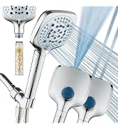 AquaCare 4X High Pressure 10 Spray Mode Filtered Showerhead - Handheld Shower Head Filters Chlori...