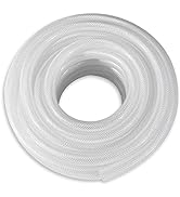 DAVCO 3/4" ID × 1" OD - 10 ft Clear Braided Plastic Vinyl Tubing Flexible High Pressure Reinforce...