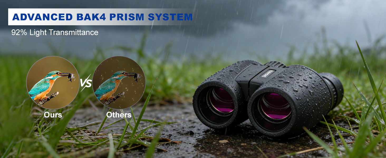 HD Clear Vision 12X30 Binocular for Outdoor Adventure Gift for Kids and Men Women Camping