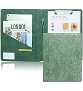 FORTAVEM Professional Faux Leather Padfolio with Clipboard – Business Portfolio Organizer Folder ...