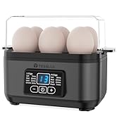 Tesslux Electric Rapid Egg Cooker, 6 Egg Capacity for Hard Boiled Eggs, Poached Eggs, Scrambled E...