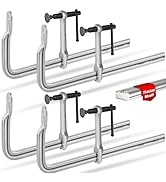 SHALL 12 In Heavy-duty Bar Clamps, 4-Pack Drop Forged Steel Welding F Clamps, All-Steel Thick Rai...
