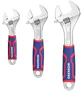 WORKPRO 3-piece Adjustable Wrench Set, Cr-V Wide Jaw Wrench With Rubber Anti-Slip Grip, 6-inch, 8...