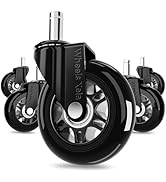 Office Chair Wheels, Set of 5, 11x22mm Stem Size That Fits 98% Chairs, Rubber Rollerblade Casters...