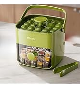 Compact Ice Cube Tray with Lid and Bin, Mini Press-Type Ice Maker for Freezer, Space-Saving Small...