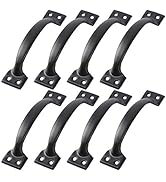 DOITOOL 8PCS Barn Door Handles Black Gate Handles for Wooden Fences 6 Inch Vintage Cabinet Handle...