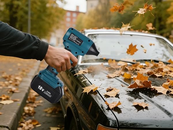 Electric leaf blower air booster duster for car cleaning