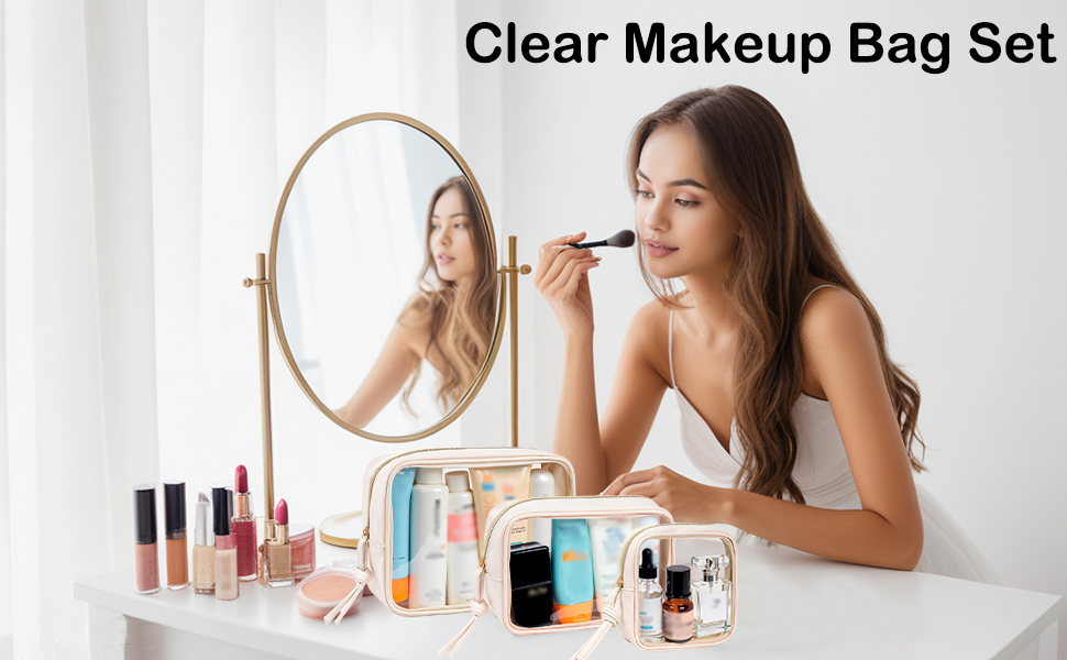 clear makeup bag for women clear makeup organizer clear makeup pouch clear makeup bags with zipper