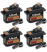 Miuzei RC Servo Steering Servo Metal Geared with Servo Horn for SCX24 AX24 RC Car Boat Upgrade Pa...