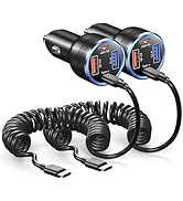65W Super Fast Type C Car Charger for Samsung Galaxy S25 S24 S23 Ultra, 2Pack 4-Port USB C Car Ch...
