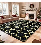 8x10 Fluffy Area Rugs for Living Room,Shag Area Rug for Bedroom,Geometric Soft Fuzzy Rug Non-Shed...