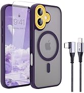 4 in 1 Magnetic for iPhone 17 Case [with 1X Screen Protector, Braided Cable, Removable Lens Case]...