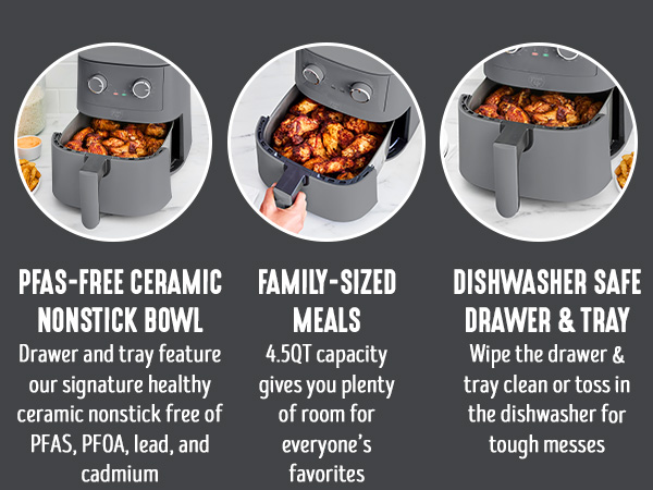 GreenLife, Ceramic Nonstick, PFAS-Free, Non-Toxic, Electrics, Air Fryer