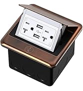 KYHSHJ 4.8A USB Chargers Pop Up Floor Waterproof Electrical Outlet Receptacle Stainless Steel Box...