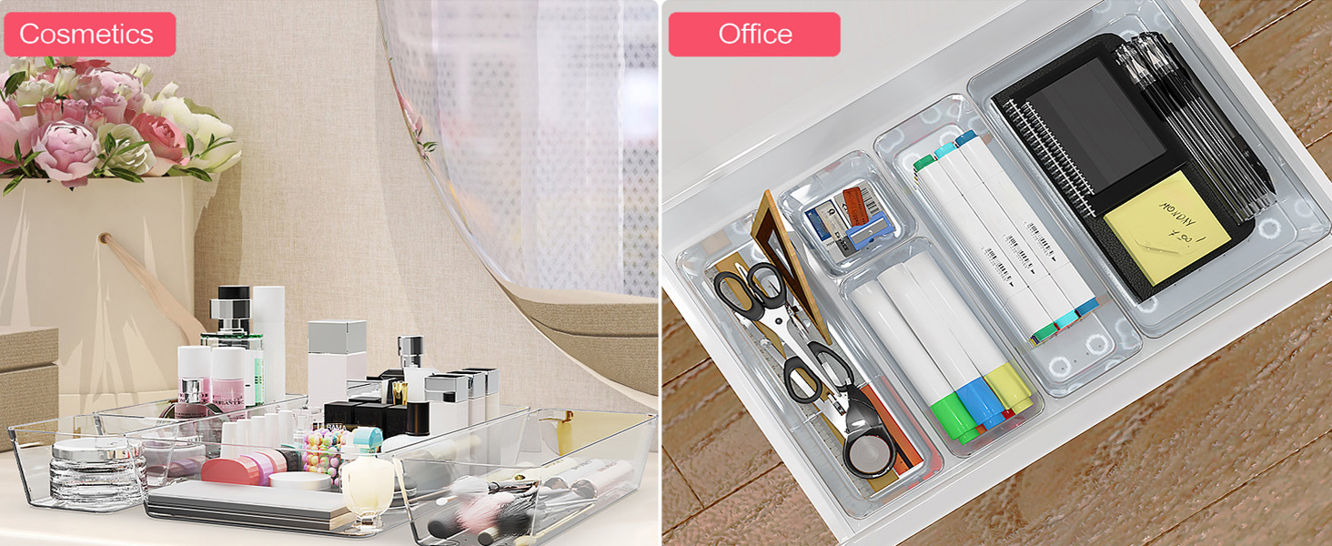 clear drawer organizers