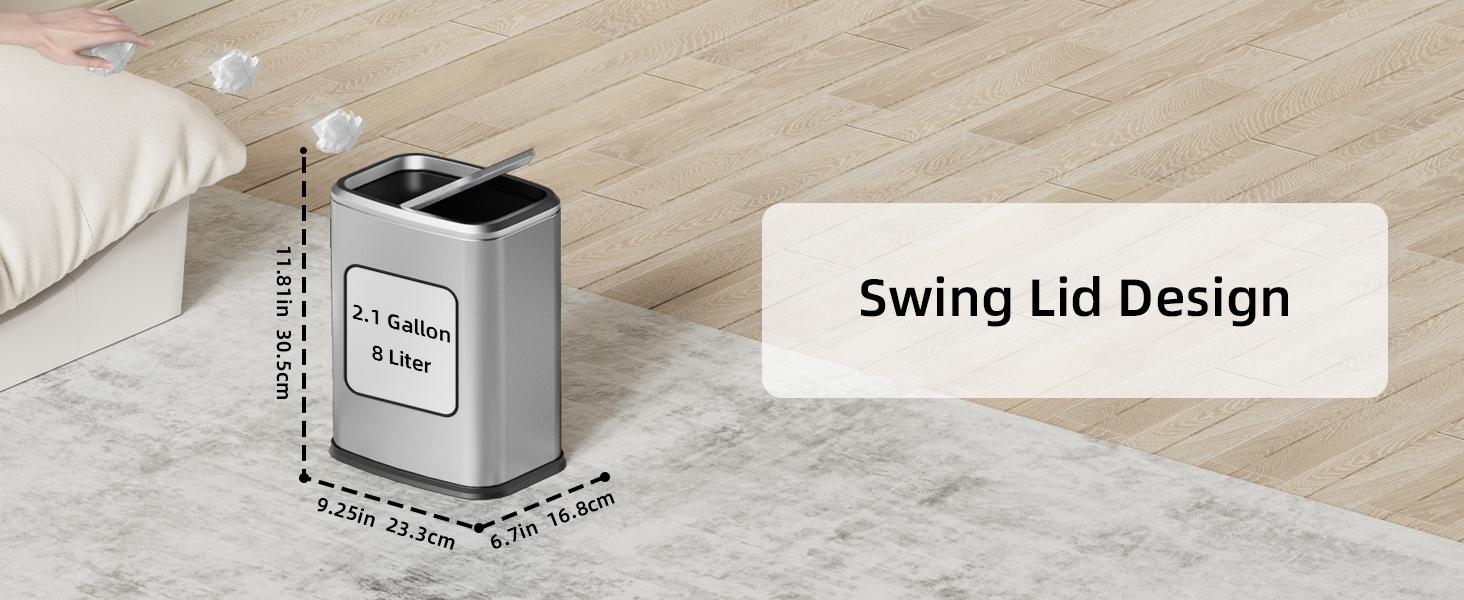 2.1 Gallon Bathroom Trash Can
