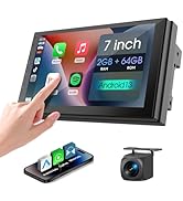 Haudio 7" Car Stereo Double Din Wireless Apple Carplay Radio Screen for Car Audio Receivers, Blue...