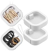 2pcs Hair Tie Organizer,Portable Travel Qtip Holder,Bathroom Storage Organizer Qtip Dispenser Cot...