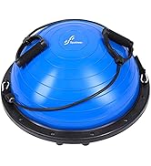 Sportneer Balance Ball Trainer with Resistance Bands and Pump - Inflatable Half Yoga Ball for Hom...