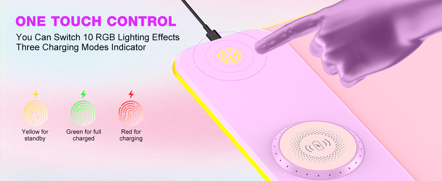 TARKARI Magnetic Wireless Charging RGB Mouse Pad