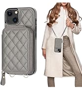 Bocasal Crossbody Wallet Case for iPhone 13, RFID Blocking PU Leather Zipper Handbag Purse Flip C...