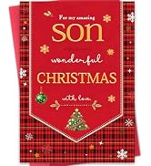 Hongshan Heartfelt Christmas Card for Son with Festive Design,Great Christmas Card Gift for Adult...