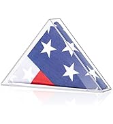 Acrylic Flag Display Case, Fits Small 3'x5' Folded Flag, Wall Mount / Tabletop Military Flag Case...