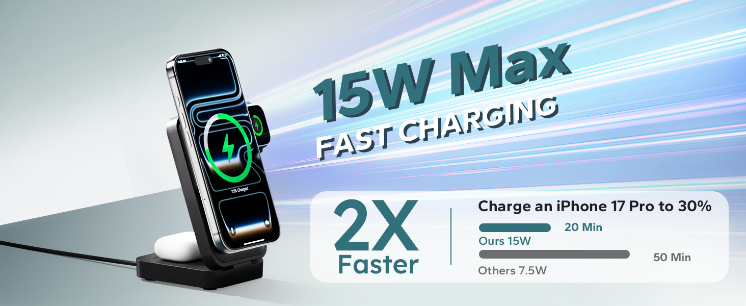 iphone and watch charging station magsafe ultra high speed 15 watt