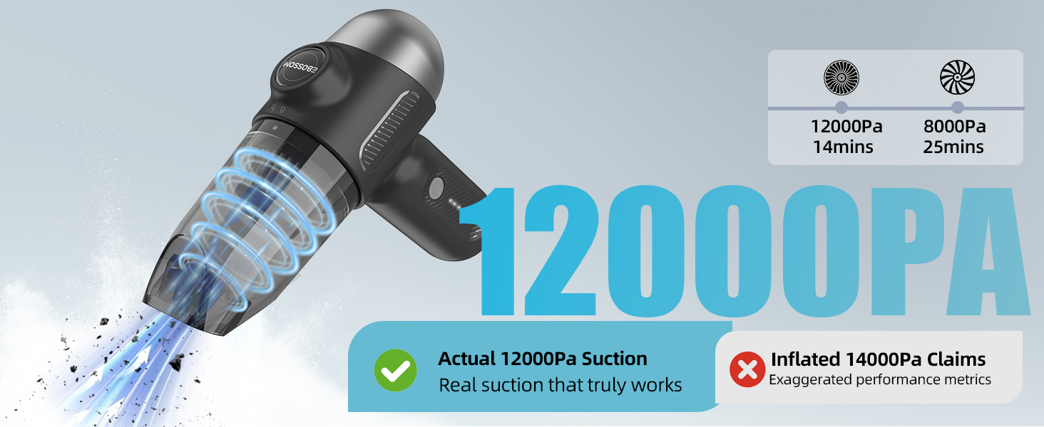 portable vacuum cleaner with 12000pa suction