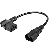 CERRXIAN 40cm Left Angle IEC 320 C13 to C14 Power Cable, 90 Degree C14 Male to C13 Female PDU Pow...