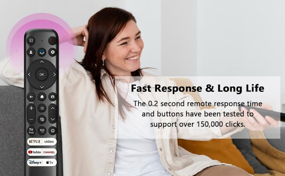 Replacement Remote Control for TCL-Google-Smart TV