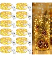 Fairdeer 12Pack Fairy Lights with Timer, 7ft 20 LED Twinkle Light Battery Operated 3 Modes, Mini ...