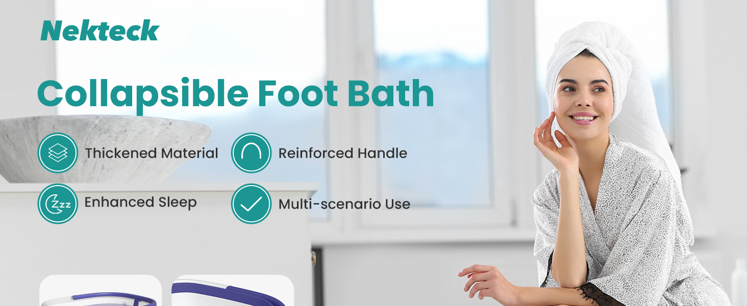 Nekteck Foot Soaking Tub Collapsible Bucket for Foot Bath Soak Tub