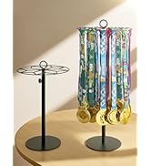 TIPSYTREE Rotatable Medal Hanger Display – Adjustable Medal Honor Display – Desktop Metal Medal H...