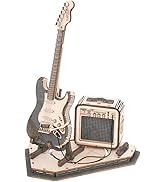ROKR Wooden 3D Puzzles for Adults Guitar, Musical Instrument Model Kit 3D Puzzles to Build, Desk ...