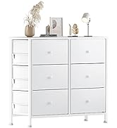 BOLUO White Dresser for Bedroom 6 Drawer Organizers Fabric Storage Chest Tower Tall Wide Dressers...