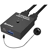 USB 3.0 Switch Selector, 2 in 1 Out / 1 in 2 Out Bidirectional USB Switcher for 2 Computers Share...