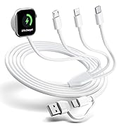 Multi Charging Cable 4 in 2 for Apple Watch Charger i-Phone, Travel 4 in 2 Watch & Phone Charger ...
