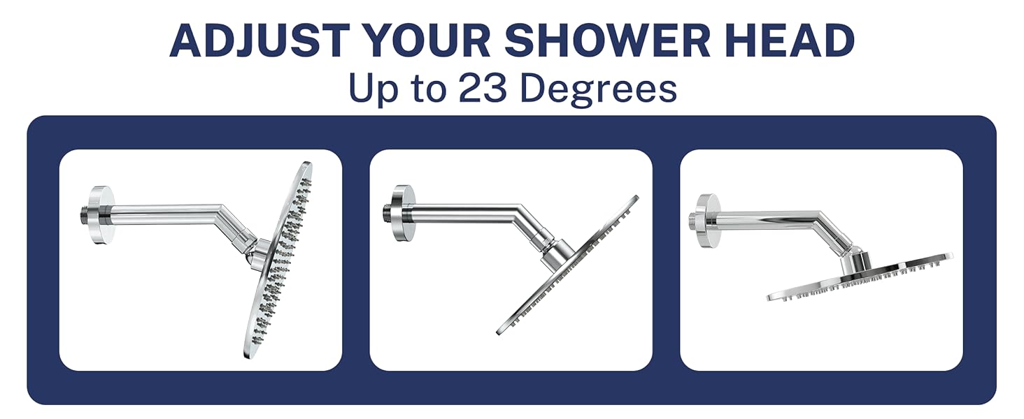 Adjustable Angle - 8-Inch Rain Shower Head