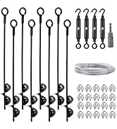 hannger 8 Pack Ground Anchors Shed Anchor Kit with 100FT Galvanized Cable and Clamps, 18" Heavy D...