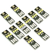 hiBCTR 10-Pack Super Mini USB Light Ultra Slim 0.2W LED for Laptop/Keyboard/Camping, 2835 Chip Po...