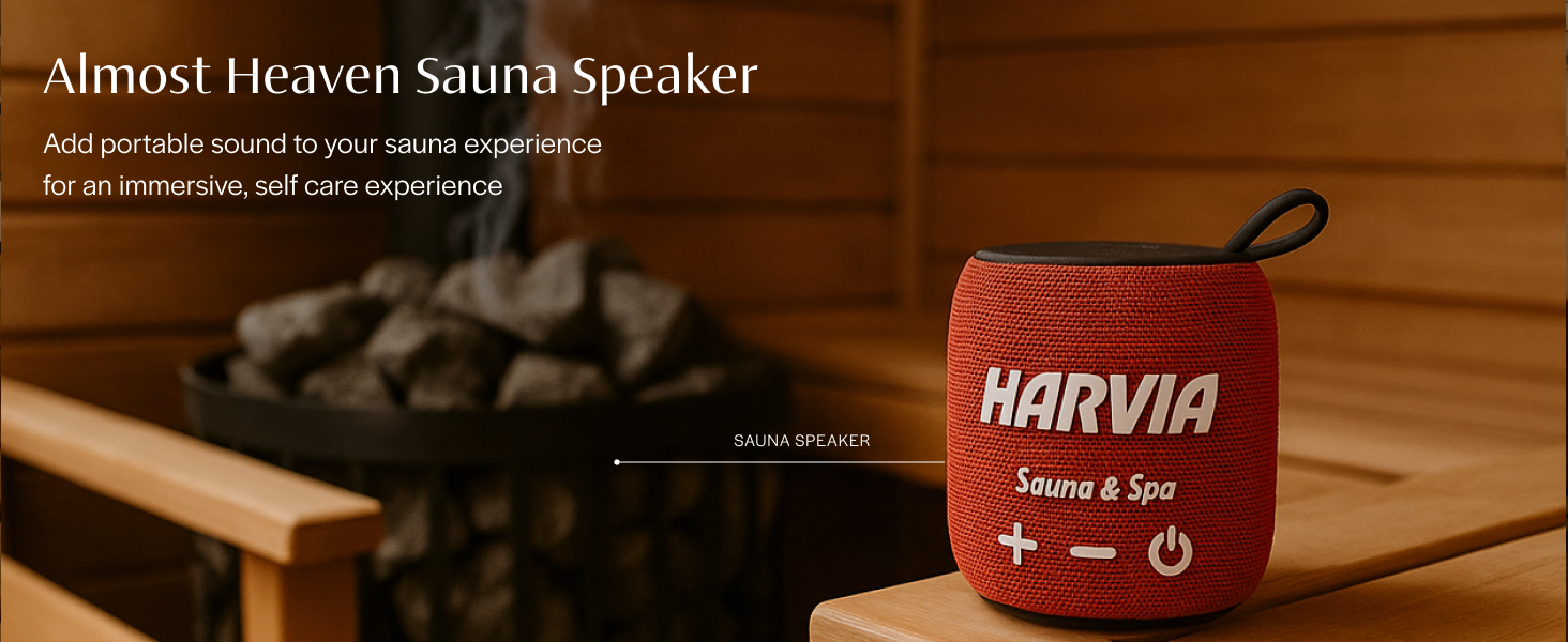 Intro image for Almost Heaven by Harvia's Heat Resistant, Bluetooth Sauna Speaker