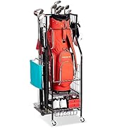 FHXZH Golf Bags Storage Garage Organizer - Golf Bag Stand Fit Single Golf Bags, Golf Clubs, and G...