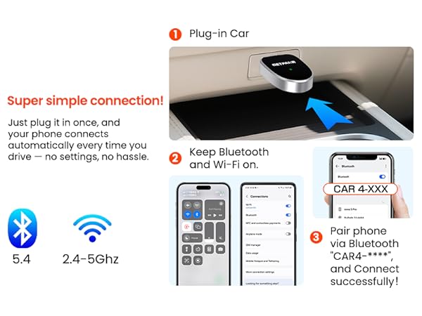 plug and play carplay adapter 2025, mini wireless android auto carplay