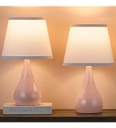 Leasgy 17.3'' Modern Dimmable Touch Lamps for Nightstand 2pcs, Table Lamps for Living Room, Readi...