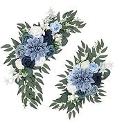 Qeedy Wedding Arch Flowers Set of 2, Artificial Wisteria &amp; Greenery Garland for Wedding Ceremony ...