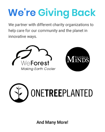 We're giving back: we forest, exceptional minds, onetreeplanted, and many more.