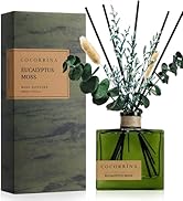 COCORRÍNA Reed Diffuser, 6.76 oz Eucalyptus Moss Scent Reed Diffuser with 8 Sticks &amp; Dried Flower...